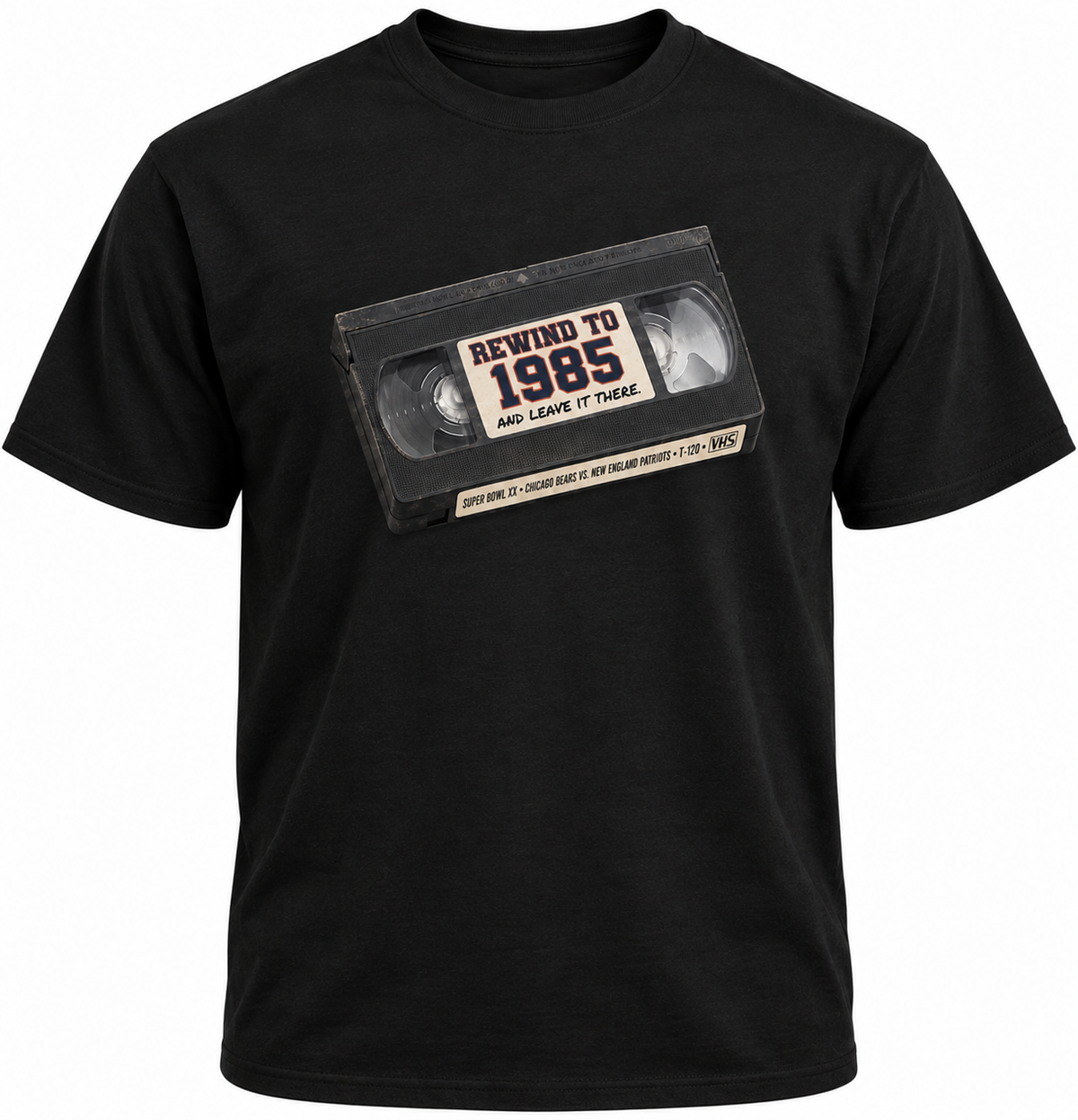 Rewind to 1985 T-Shirt – Retro Chicago Football VHS Tee
