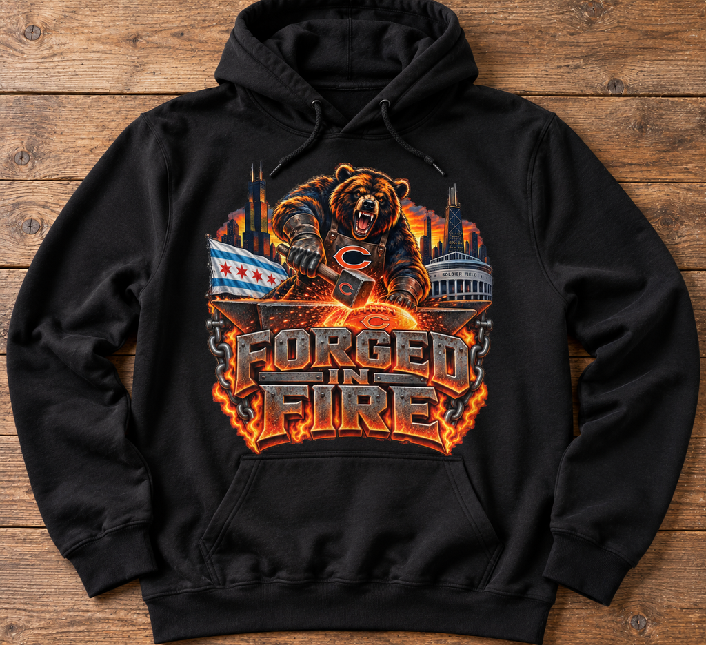 Forged in Fire Chicago Football T-Shirt & Hoodie