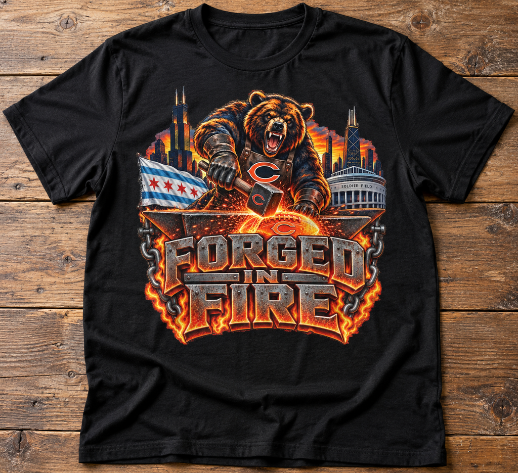 Forged in Fire Chicago Football T-Shirt & Hoodie