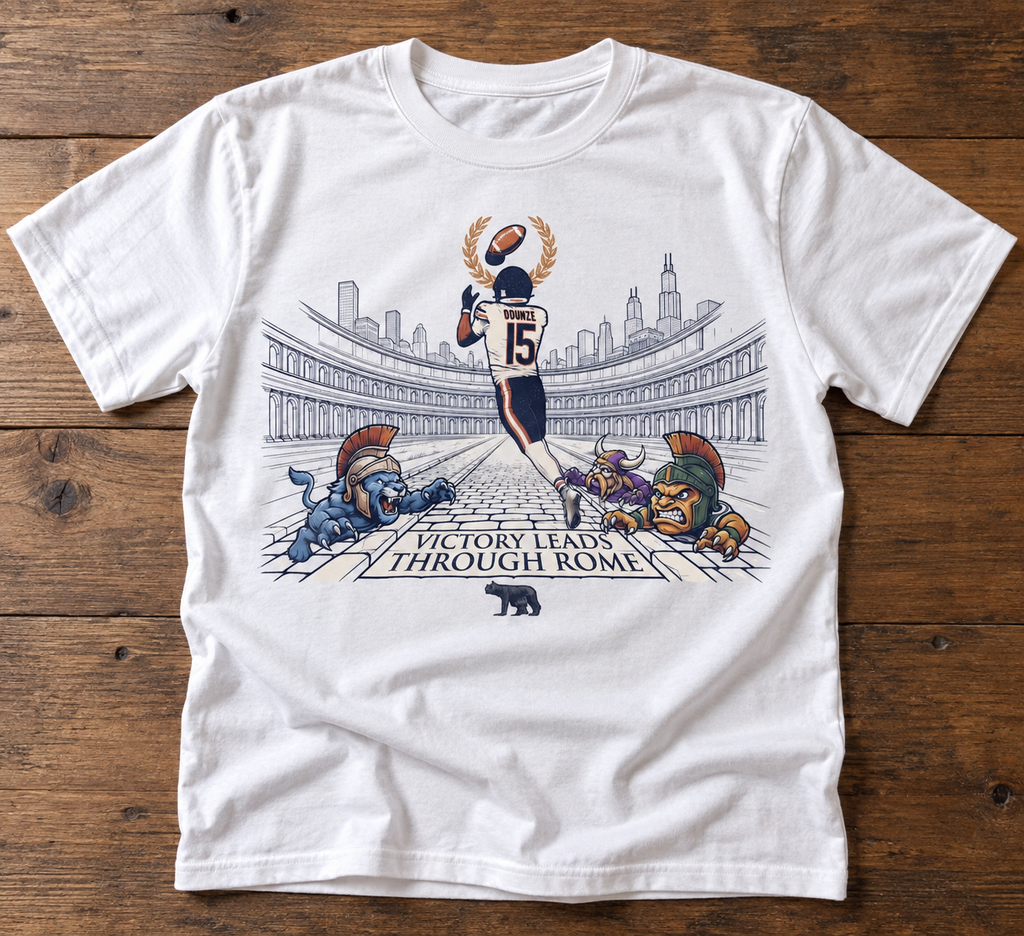 Victory Leads Through Rome Football T-Shirt – Chicago Inspired Graphic Tee