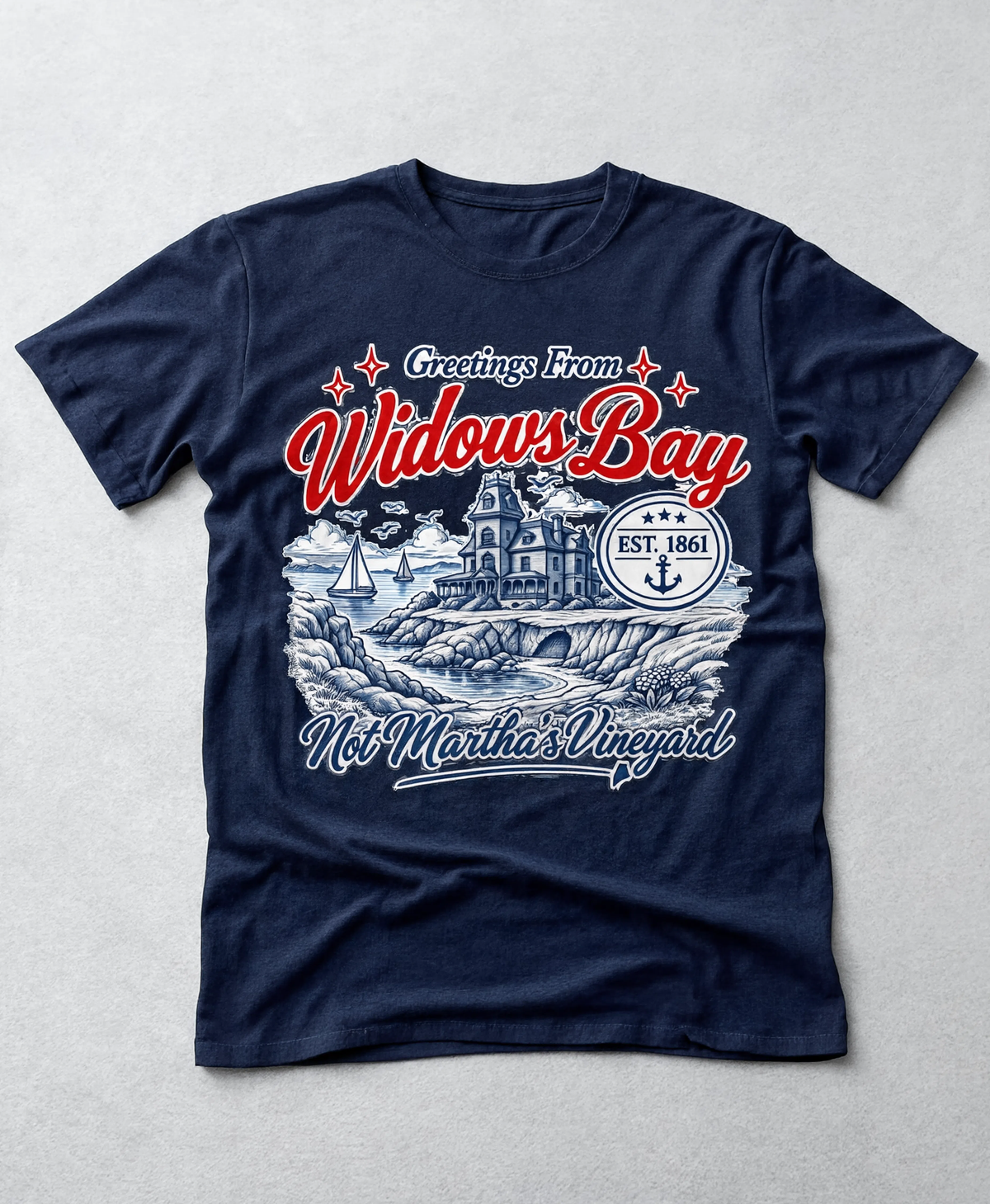 Greetings From Widows Bay – Not Martha’s Vineyard T-Shirt & Hoodie