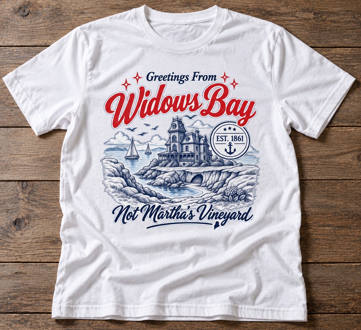 Greetings From Widows Bay – Not Martha’s Vineyard T-Shirt & Hoodie